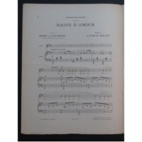 SUREAU-BELLET J. Haine d'Amour Chant Piano ca1898