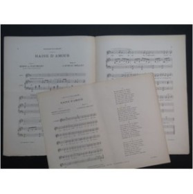 SUREAU-BELLET J. Haine d'Amour Chant Piano ca1898