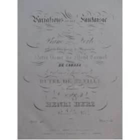 HERZ Henri Variations Quasi Fantaisie op 43 Piano ca1830