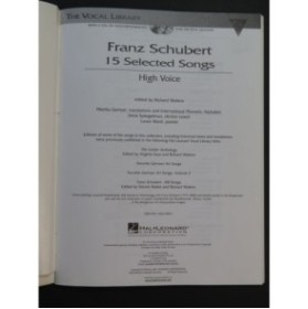 SCHUBERT Franz 15 Selected Songs High Voice Chant Piano 2008