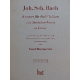 BACH J. S. Konzert D dur 3 Violons Orchestre 1956