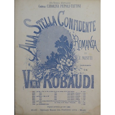 ROBAUDI Vincenzo Romanza Chant Piano Violoncelle ca1850