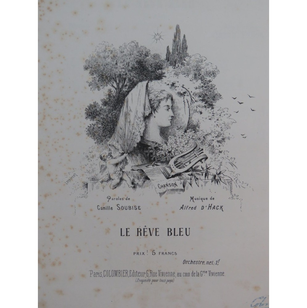 D'HACK Alfred Le Rêve Bleu Chant Piano ca1887