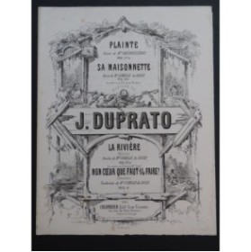 DUPRATO Jules La Rivière Chant Piano ca1864