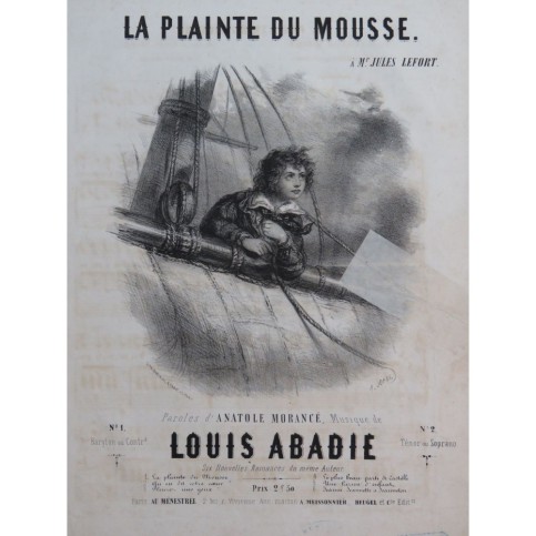 ABADIE Louis La Plainte du Mousse Chant Piano ca1850