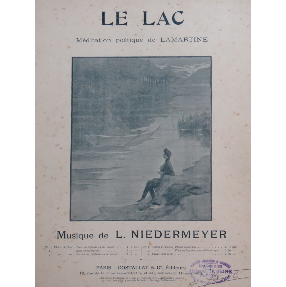 NIEDERMEYER Louis Le Lac Chant Piano 1899