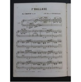 CHOPIN Frédéric Ballade No 1 op 23 Piano ca1858
