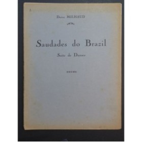 MILHAUD Darius Saudades do Brazil Suite de Danses Recueil No 1 Piano