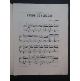 PIERNÉ Gabriel Étude de Concert op 13 Piano 1887