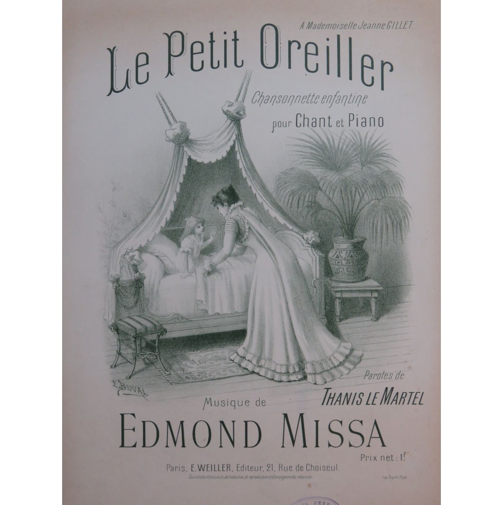 MISSA Edmond Le Petit Oreiller Chant Piano