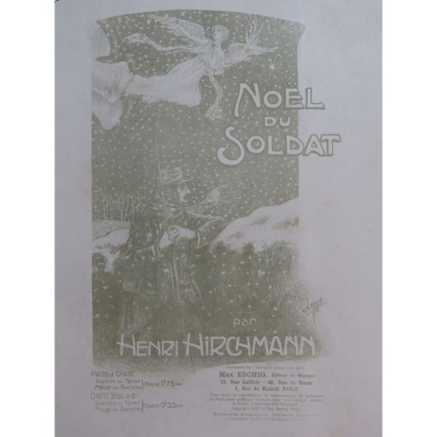 HIRCHMANN Henri Noël du Soldat Chant Piano 1915