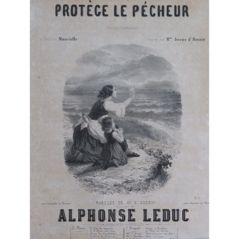 LEDUC Alphonse Protège le Pécheur Chant Piano ca1848