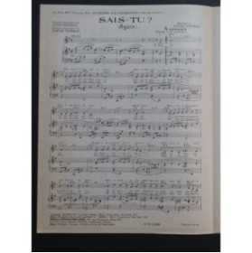 NEWMAN Lionel Sais-tu ? Chant Piano 1948