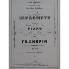 CHOPIN Frédéric Impromptu op 29 Piano ca1860