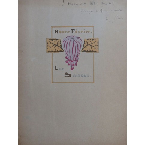 FÉVRIER Henry Les Saisons Dédicace Chant Piano 1918