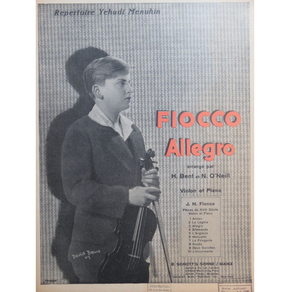 FIOCCO J. H. Allegro Piano Violon 1910