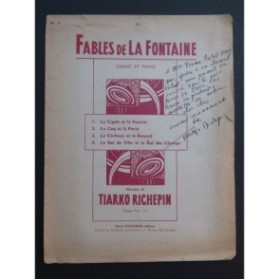 RICHEPIN Tiarko Le Corbeau et le Renard Dédicace Chant Piano 1939
