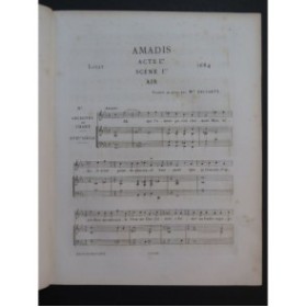 LULLY Jean-Baptiste Amadis Air Chant Piano XIXe