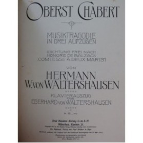 VON WALTERSHAUSEN Hermann Wolfgang Oberst Chabert Chant Piano 1911