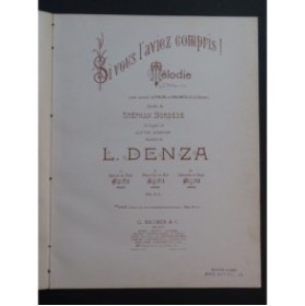 DENZA Luigi Si vous l'aviez compris Chant Piano Violon Violoncelle 1919