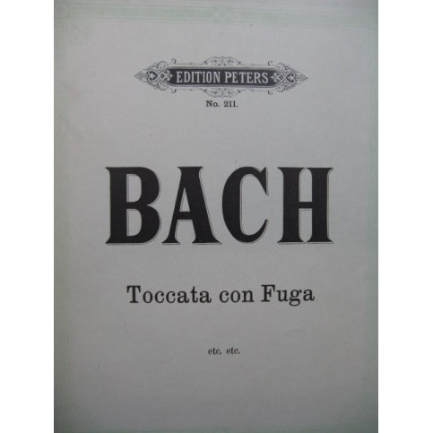 BACH J. S. Toccata Preludio Fantasia con Fuga Piano