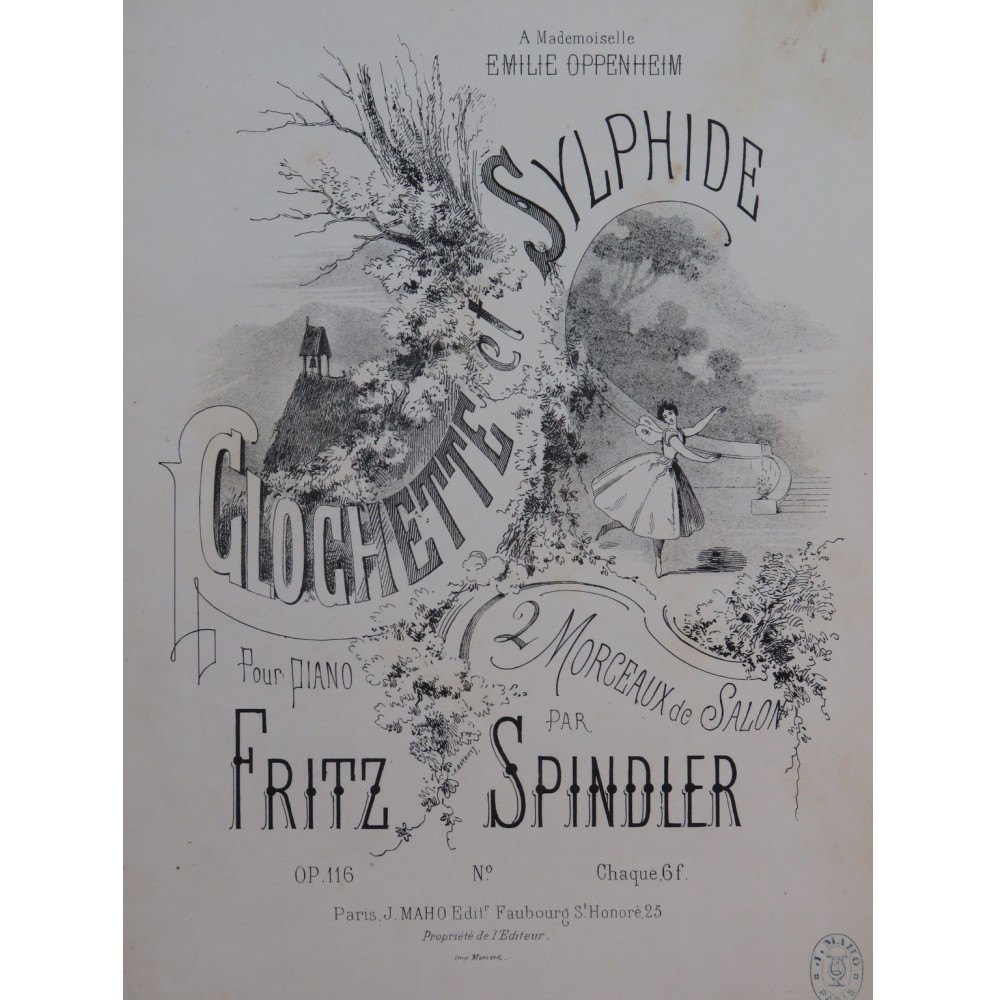 SPINDLER Fritz Clochette Piano ca1865