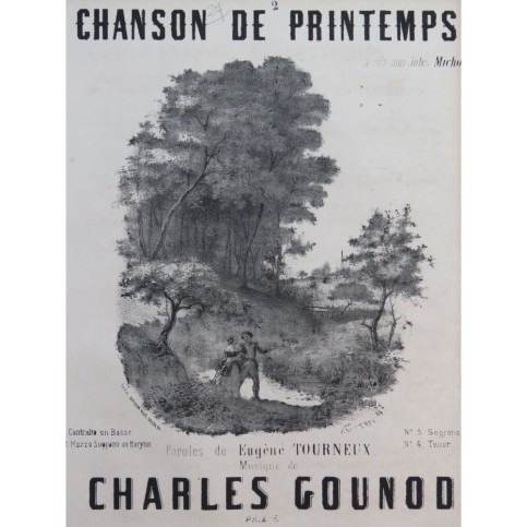 GOUNOD Charles Chanson de Printemps Chant Piano ca1870
