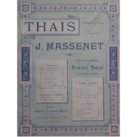 MASSENET Jules Thaïs Méditation Piano Violon 1894