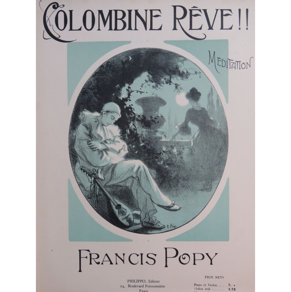 POPY Francis Colombine Rêve !! Piano 1913