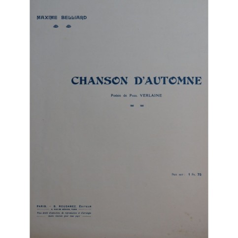 BELLIARD Maxime Chanson d'Automne Chant Piano