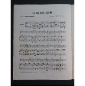 MASINI F. Ce que Dieu Donne Chant Piano ca1858