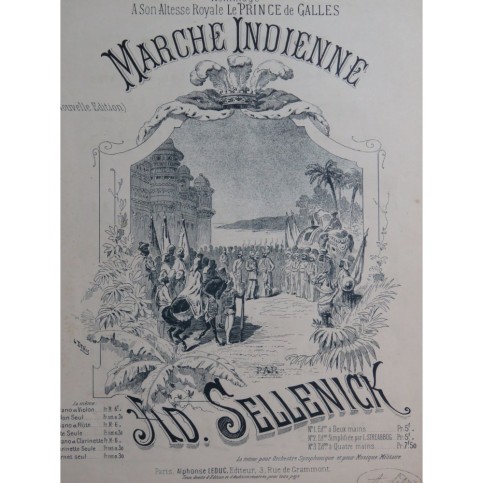 SELLENICK Adolphe Marche Indienne Piano ca1883