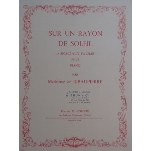 DE RIBAUPIERRE Madeleine Sur un Rayon de Soleil 1962