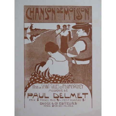 DELMET Paul Chanson de Moisson Chant Piano ca1901
