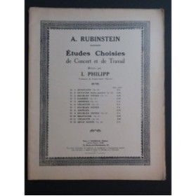RUBINSTEIN Antoine Etudes de Concert op 23 No 1 Piano 1925