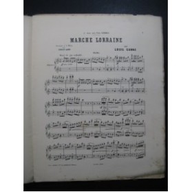 GANNE Louis Marche Lorraine Piano 4 mains XIXe
