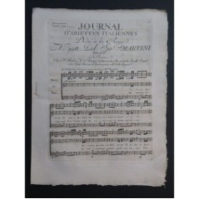 MARTINI G. B. La Cara sposina da sera a matina Chant Orchestre 1791