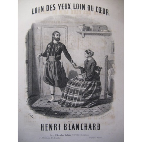 BLANCHARD Henri Loin des Yeux Loin du Coeur Chant Piano ca1856