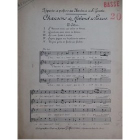 DE LASSUS Roland Chansons Cahier No 2 Chant
