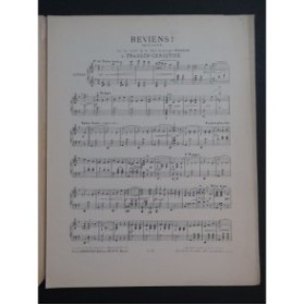 FRAGSON CHRISTINÉ Reviens ! Valse lente Piano 1910