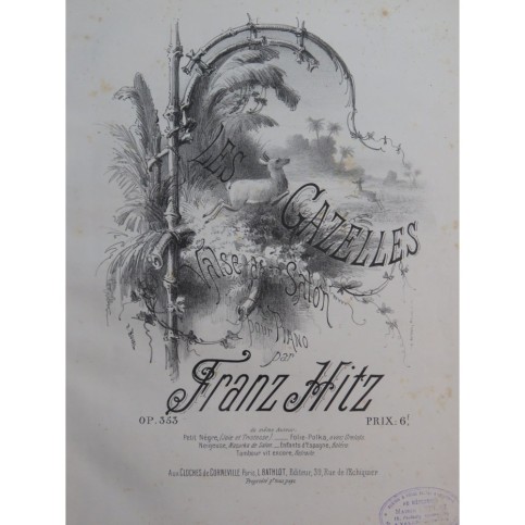 HITZ Franz Les Gazelles Piano ca1880