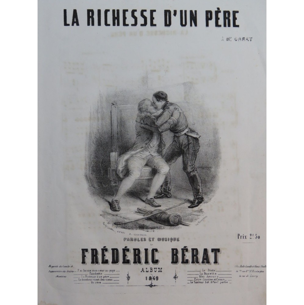 BÉRAT Frédéric La Richesse d'un Père Chant Piano 1849