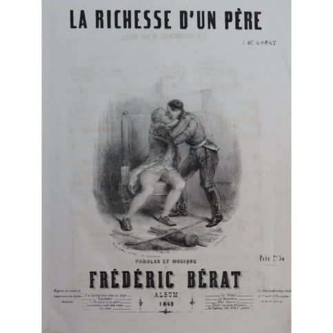 BÉRAT Frédéric La Richesse d'un Père Chant Piano 1849