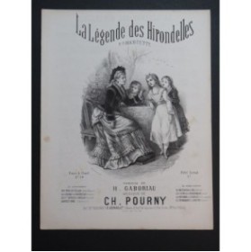POURNY Charles La Légende des Hirondelles Chant Piano ca1875