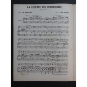 POURNY Charles La Légende des Hirondelles Chant Piano ca1875