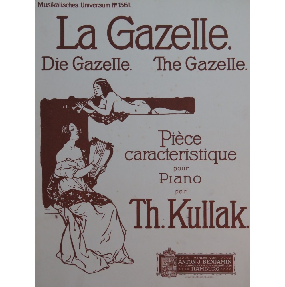 KULLAK Théodor La Gazelle Piano ca 1912