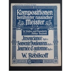 RÉBIKOFF W. Compositionen op 8 Piano Violon