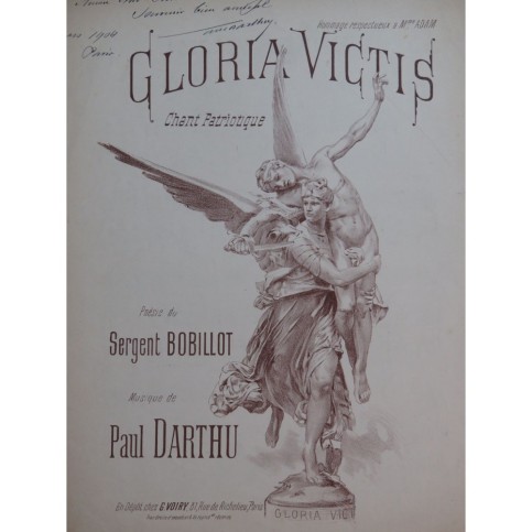 DARTHU Paul Gloria Victis Chant Patriotique Dédicace Chant Piano