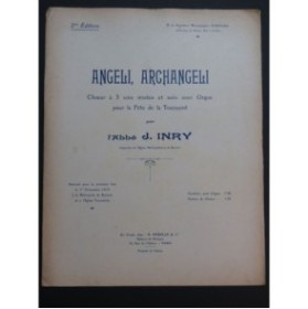 INRY J. Angeli Archangeli Chant Orgue ca1920