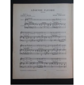 MORISSON Henri Légende Fleurie Chant Piano